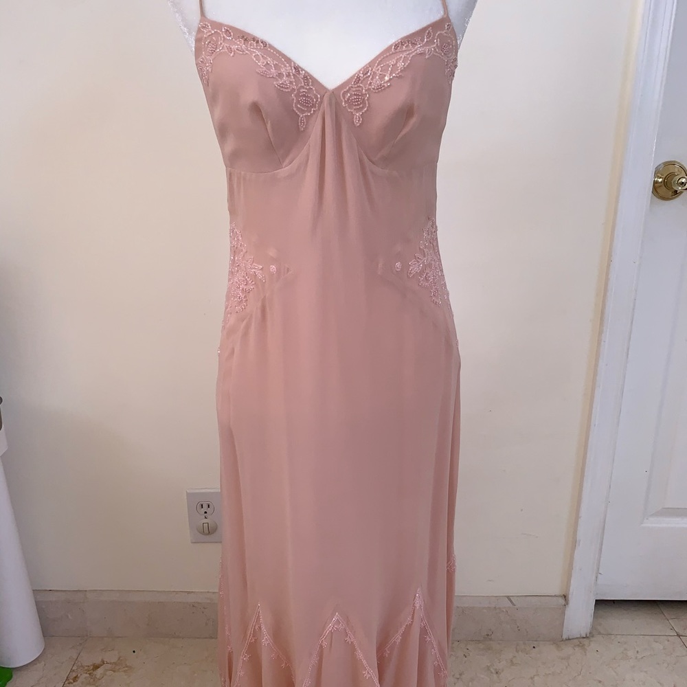 Nicole Miller Pink Silk beaded size 6